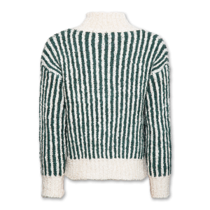 Mock Neck Stripes Garden Green