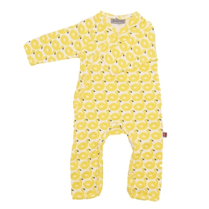 Jumpsuit with feet Ducks Geel