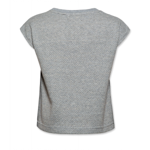T-shirt patch c-neck heather grey