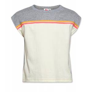 T-shirt patch c-neck heather grey