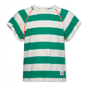 T-shirt striped c-neck green