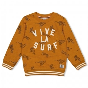 sweater-happy camper okergeel