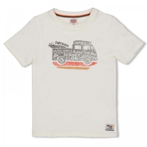 t-shirt-happy camper offwhite