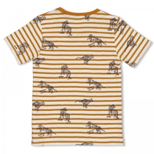 t-shirt streep-happy camper okergeel