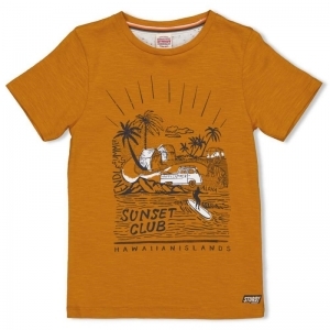 t-shirt-happy camper okergeel