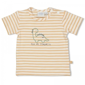 t-shirt streep-dinomite abrikoos