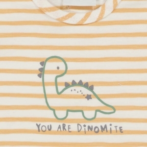 t-shirt streep-dinomite abrikoos