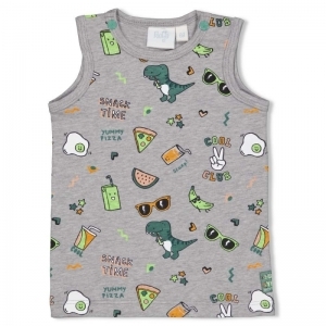singlet-snacktime grijs melange