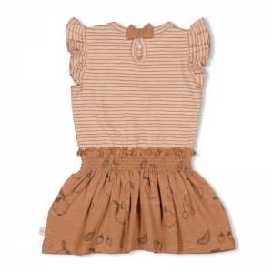 jurk streep - cutie fruity hazelnoot