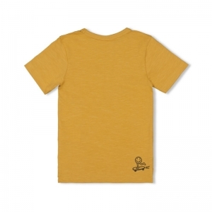 t-shirt borstzakje - checkmate geel