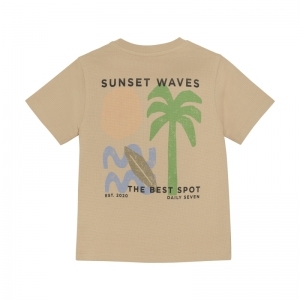 t-shirt structure print latte sand