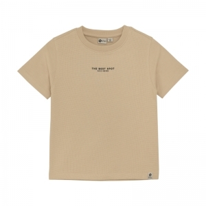 t-shirt structure print latte sand