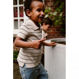 knitted polo sandshell 