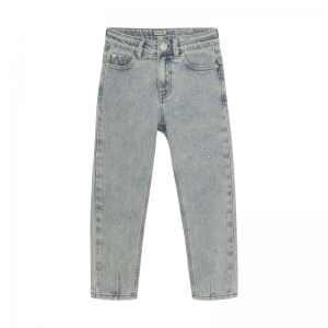 mom fit jeans light denim blu