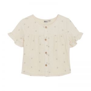 ruffle shirt allover print sandshell 