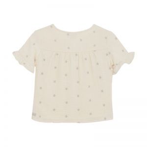 ruffle shirt allover print sandshell 