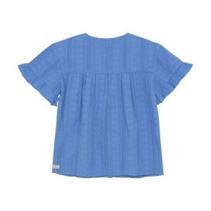 ruffle shirt dusty royal blu