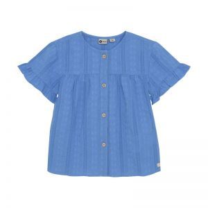 ruffle shirt dusty royal blu