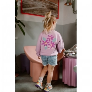 sweater flower backprint dusty lilac