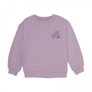 sweater flower backprint dusty lilac