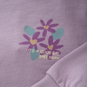 sweater flower backprint dusty lilac