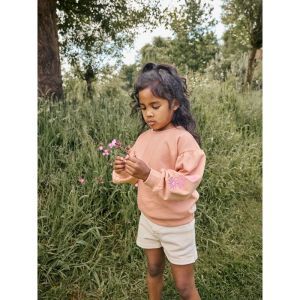 sweater embroidery sleeve dusty coral