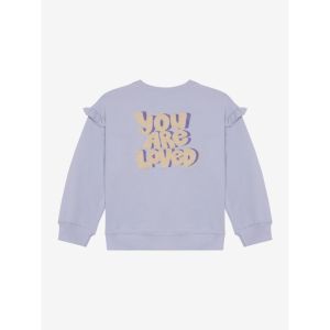 Sweater ruffle sleeve icelandic blue
