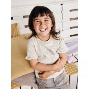 t-shirt rebel print creme grey mela