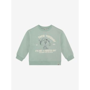 oversized sweater print green milieu