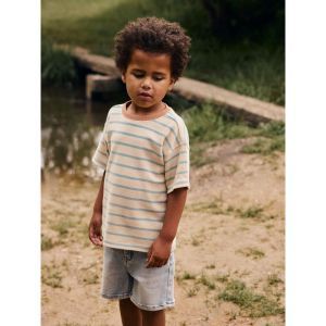 oversized t-shirt stripe sandshell