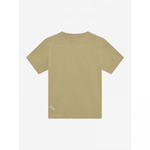 T-shirt text print pale olive gree