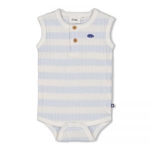 romper rib-blue ocean blauw