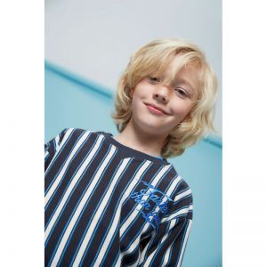 sweater streep-run the day antraciet