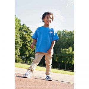 t-shirt- run the day blauw