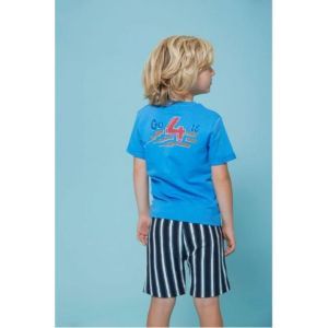 t-shirt- run the day blauw