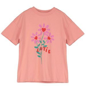 wide fit shirt-flowers clay pink