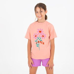 wide fit shirt-flowers clay pink