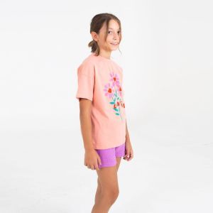 wide fit shirt-flowers clay pink
