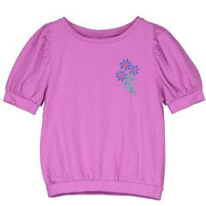 bloused jacquard tee-flowers magenta