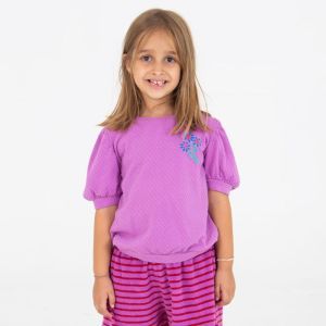 bloused jacquard tee-flowers magenta