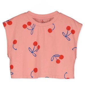 crop top-cherries allover clay pink