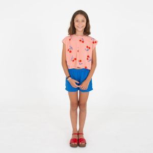 crop top-cherries allover clay pink