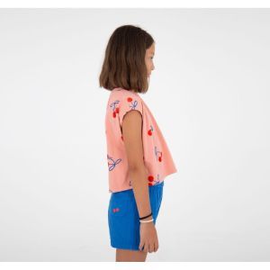 crop top-cherries allover clay pink