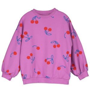 sweatshirt-cherries allover magenta