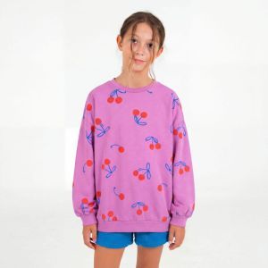 sweatshirt-cherries allover magenta