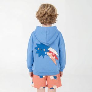 hooded sweatshirt-lucky star baja blue