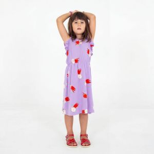 sleeve dress-lucky red stars mauva