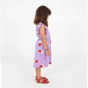 sleeve dress-lucky red stars mauva