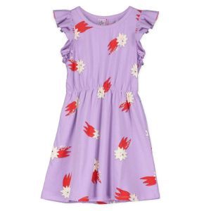 sleeve dress-lucky red stars  mauva