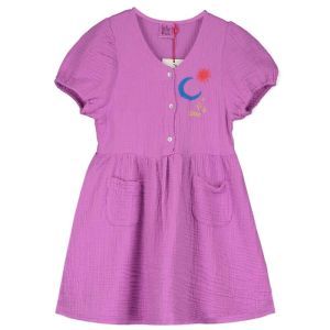 bloused woven dress-sun&moon magenta